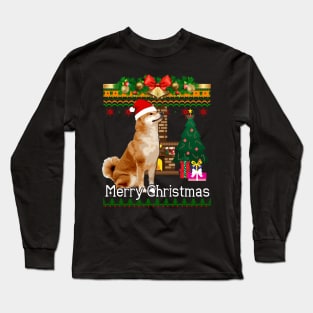 Ugly Christmas Sweater SHIBA INU Long Sleeve T-Shirt